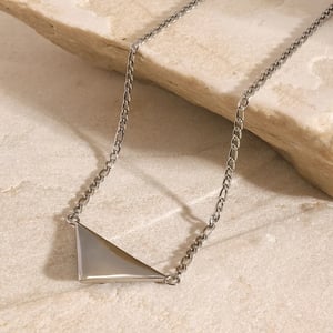 1 piece simple series daily geometric stainless steel  gold plated women pendant necklaces h5